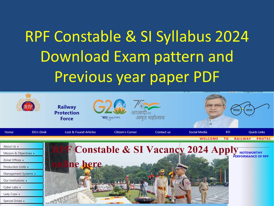 RPF Constable SI Syllabus 2024