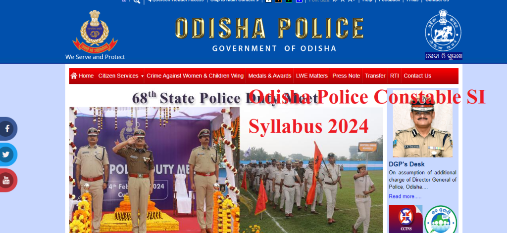 Odisha Police Constable SI Syllabus 2024