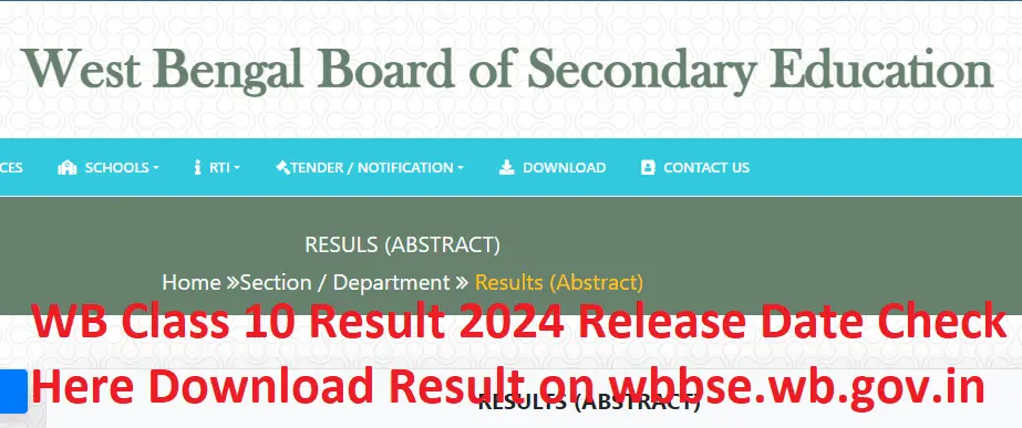 WB Board Class 10 Result 2024 (Out date) Check Download mark sheet Name Wise Search@wbbse.wb.gov.in 