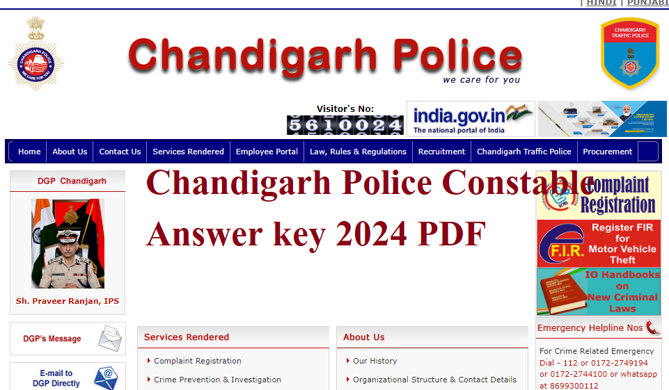Chandigarh Police Constable Answer key 2024