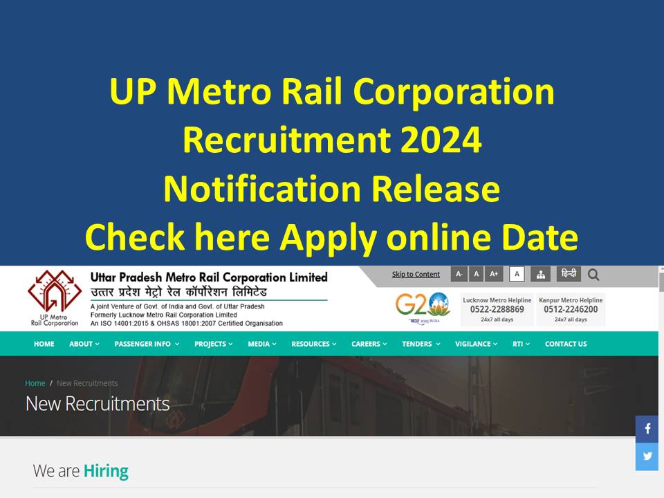 UP Metro Recruitment 2024