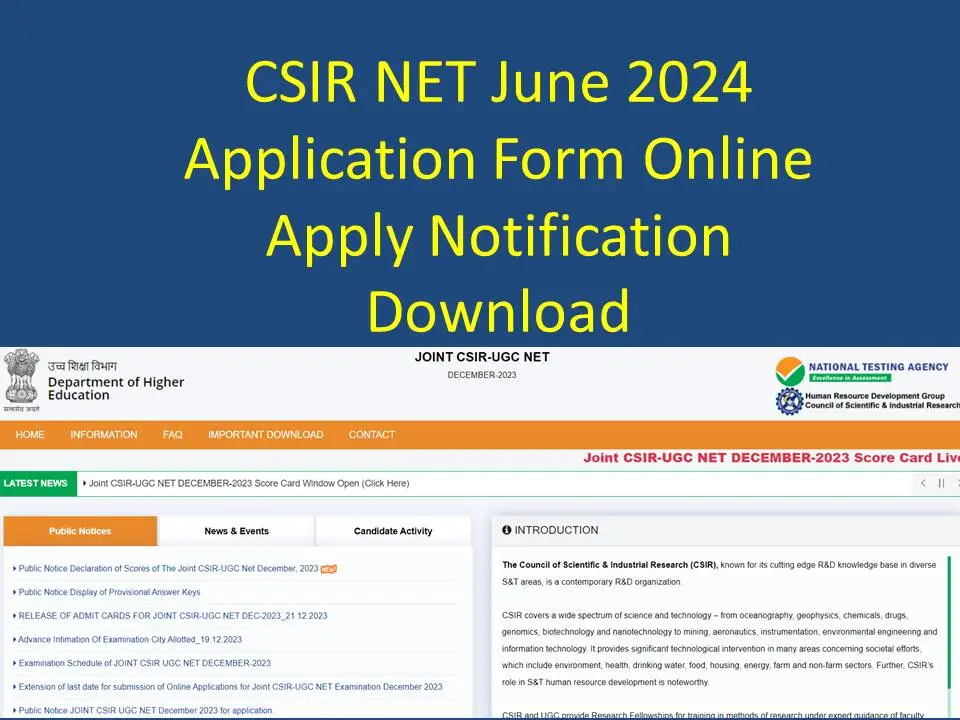 CSIR NET 2024 Application Exam Date