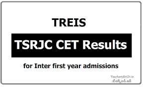 TSRJC CET Result 2024 for TSWREIS Inter first year Entrance Test
